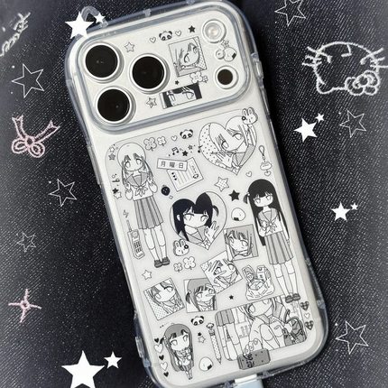日系jk学院风三坑萌少女适用于苹果16/17promax手机壳iPhone15软壳14ai全包精孔13pro耐脏12小众11可爱xs硅胶