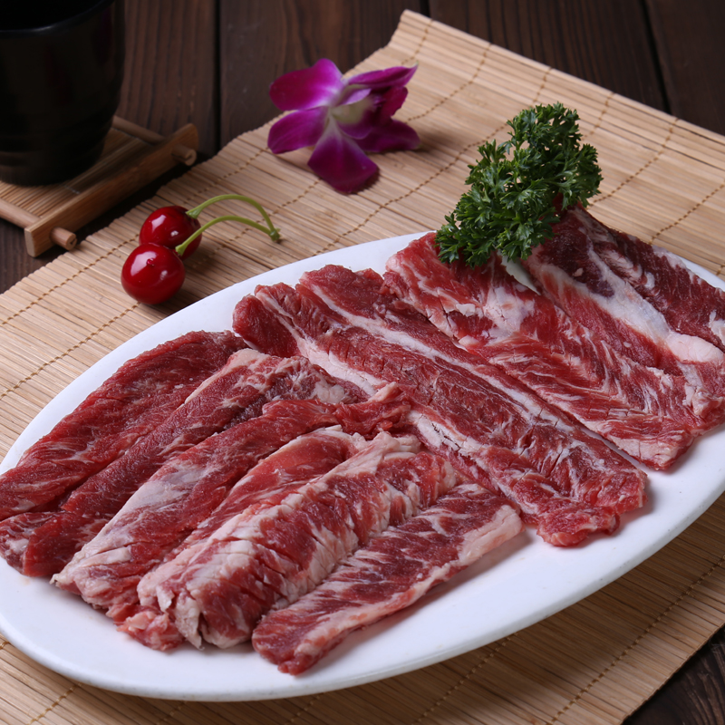 原味牛排骨肉生鮮牛肉韓式燒烤烤肉牛肉食材新鮮生剔骨牛排肉250g