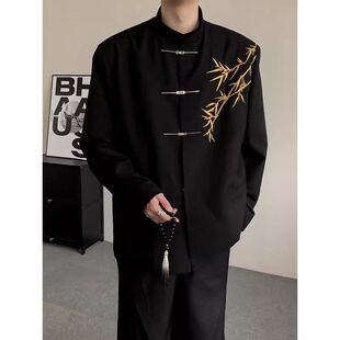 DK制服学院风西装 男装 外套订婚伴郎中国风西服夏 立领中山装 新中式