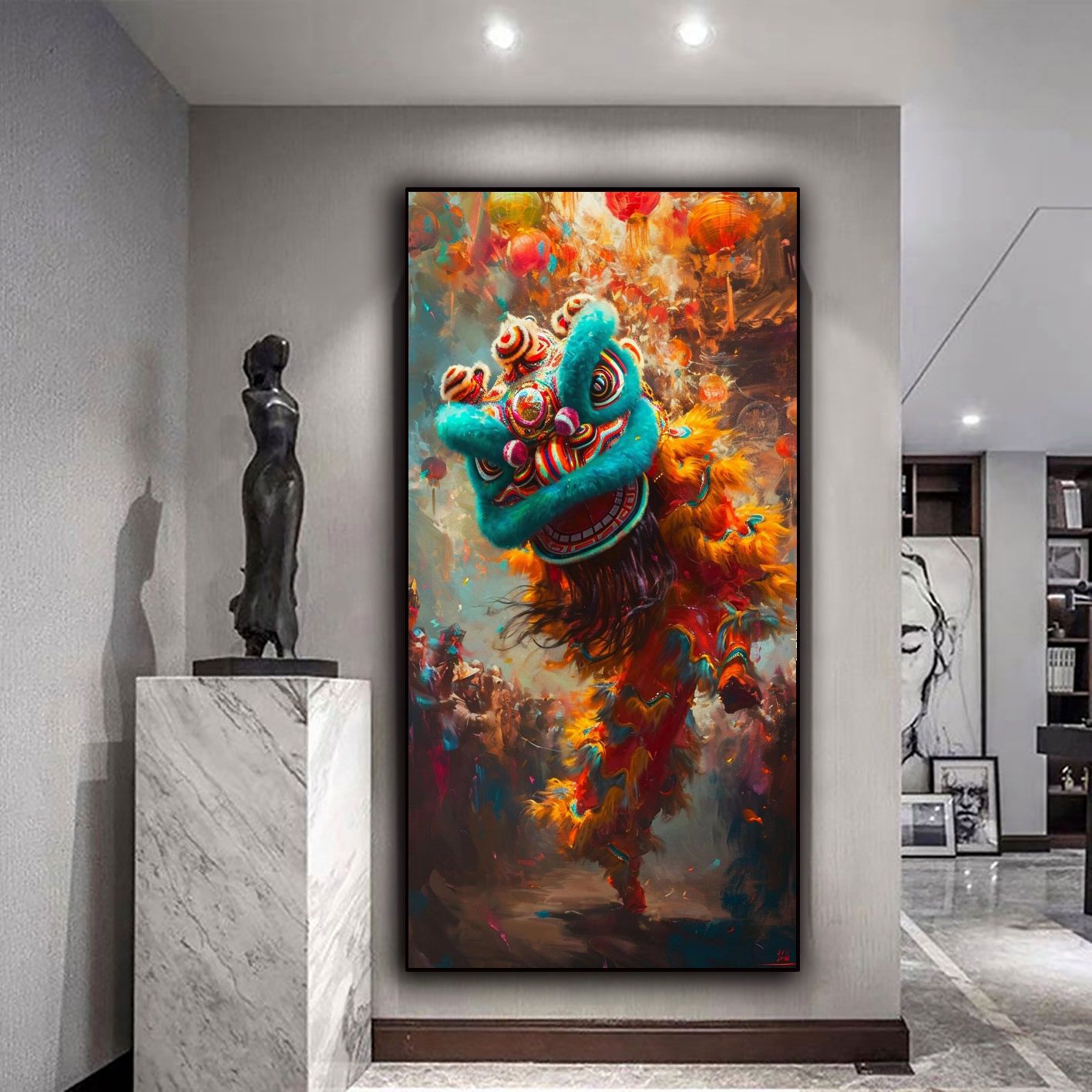 新中式客厅装饰画沙发背景墙挂画