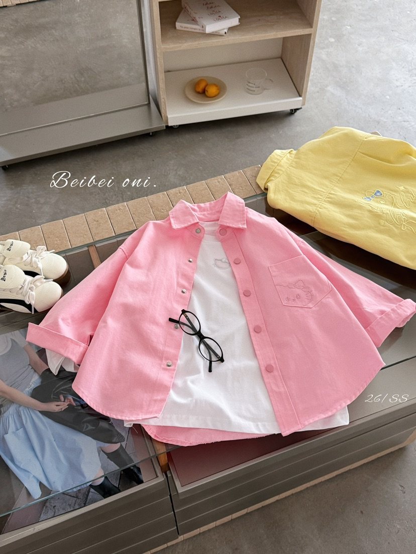 女童水洗衬衫2026春款中大童韩版甜美百搭kitty 刺绣长袖衬衣外套,童装/婴儿装/亲子装,儿童牛仔衬衫,淘宝优惠券,粉丝福利购,淘宝优惠卷