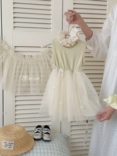 女童背心连衣裙2026夏款甜美可爱公主风薄款纱裙女宝洋气无袖裙子