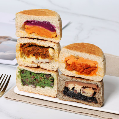 橡木盾花木轮车轮饼全麦面包500g