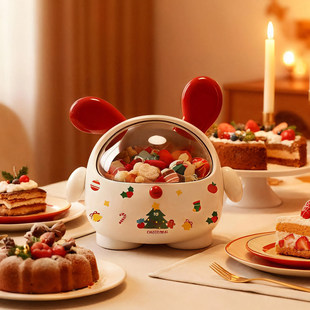 圣诞创意墩墩狗糖果盒桌面零食收纳大容量儿童果盘零食坚果收纳盒