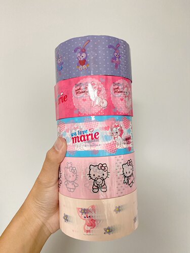 封箱胶带hello kitty卡通快递打包粉色宽度5cm黛露贝尔