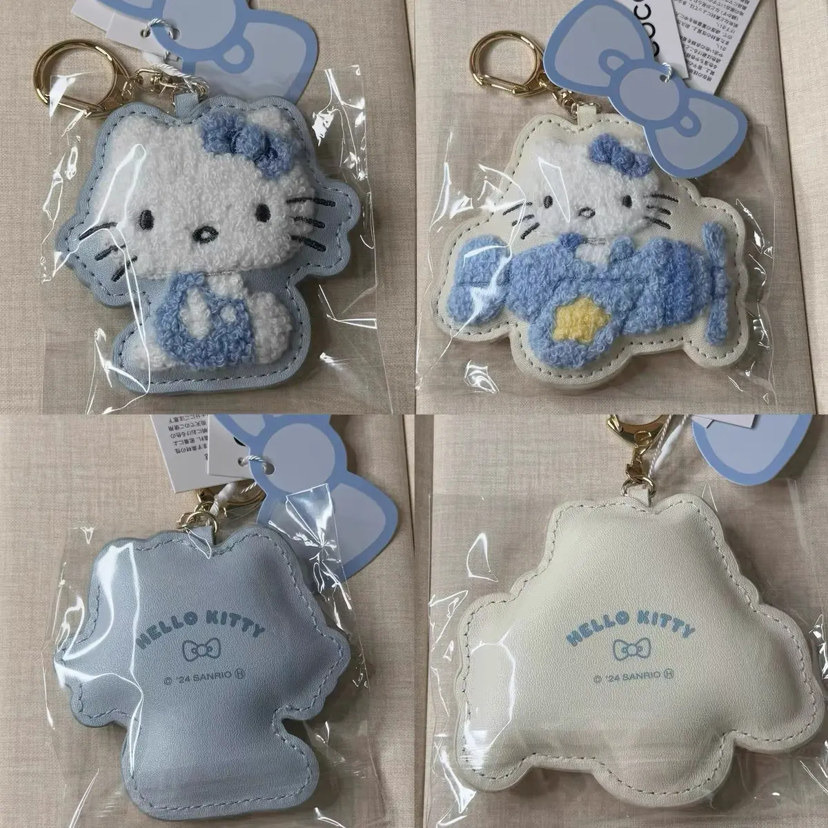 日本三丽鸥天蓝色hollekitty毛绒挂件包包挂饰可爱个性创意钥匙扣