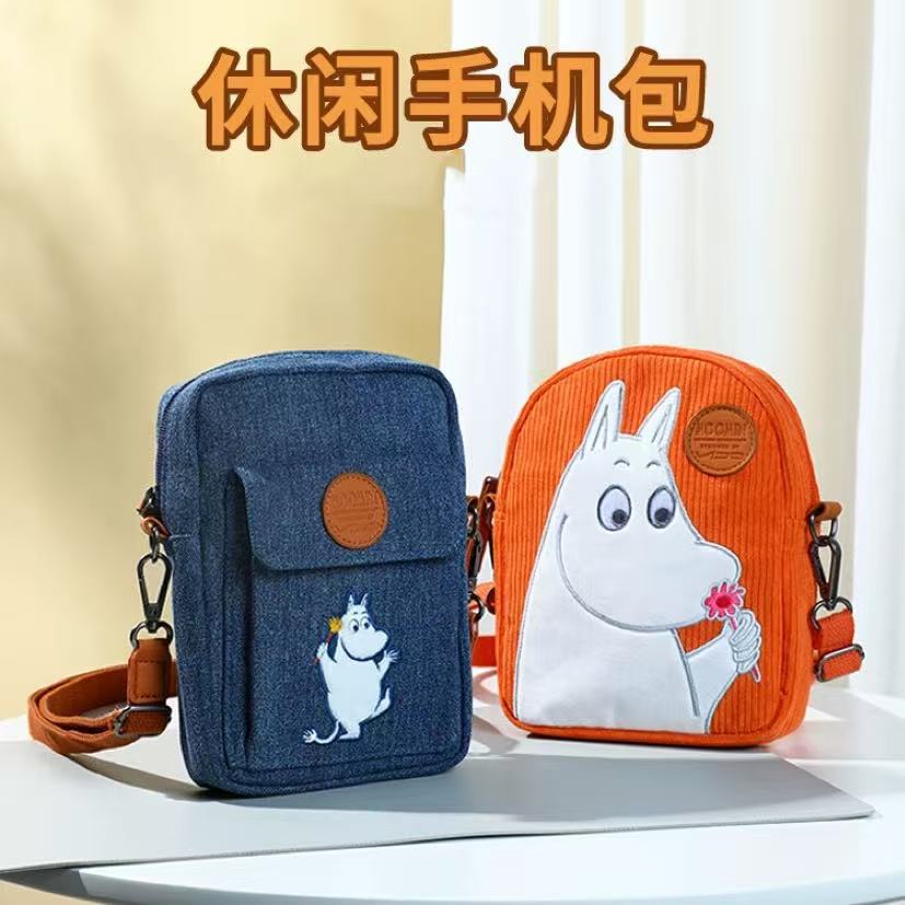 日系Moomin姆明手机包卡通可爱单肩斜挎包户外运动小挎包男女