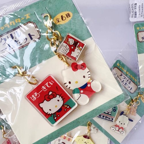 日本三丽鸥可爱卡通亚克力拉链头挂饰复古Kitty美乐蒂龙虾扣挂件