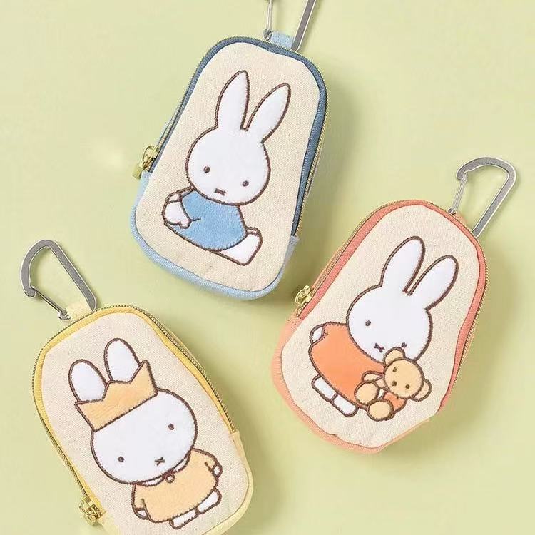 日本miffy米菲70周年刺绣零钱收纳包卡通可爱化妆包钥匙包包挂件