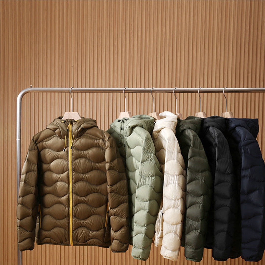 情侣款葫芦纹休闲保暖连帽羽绒服