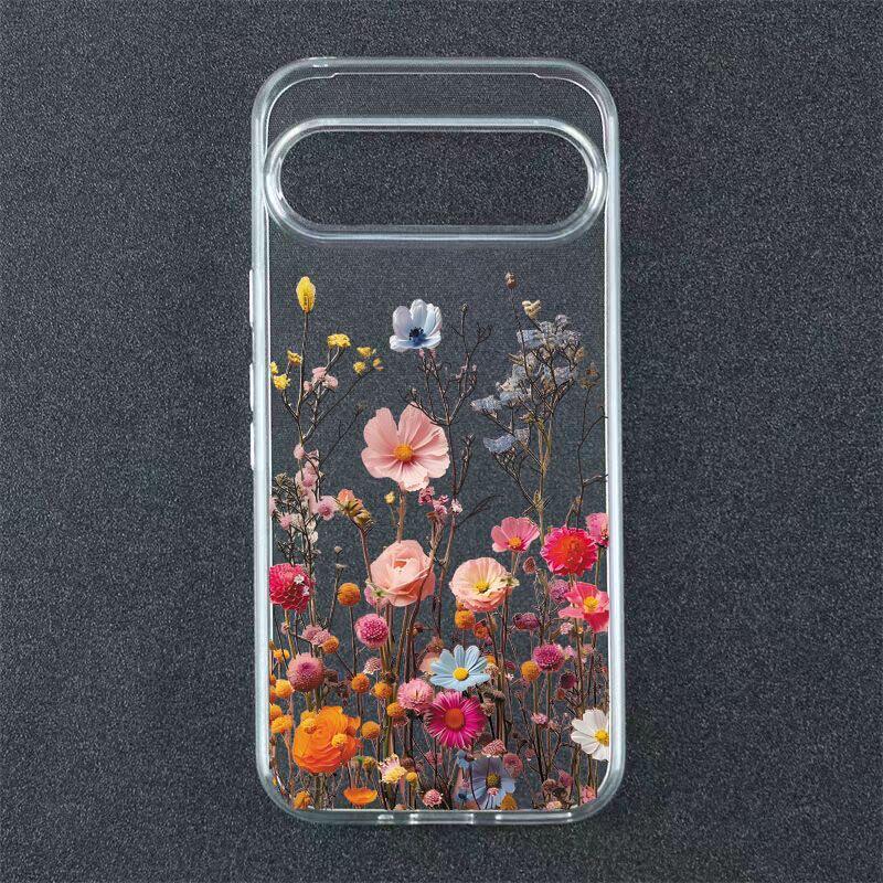 适用于复古花朵适用于Google Pixel10proXL手机壳谷歌Pixel10pro碎花7pro/8pro透明8A/7A软壳6A/9A保护套9pro