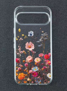 适用于复古花朵适用于Google Pixel10proXL手机壳谷歌Pixel10pro碎花7pro/8pro透明8A/7A软壳6A/9A保护套9pro
