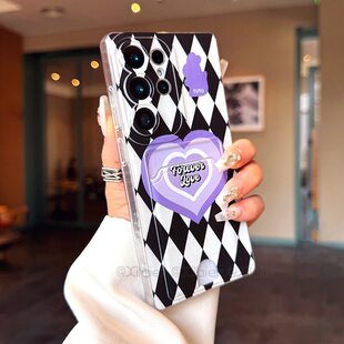 S23 S25FE手机壳M55爱心A71 A55 适用于可插卡片适用于三星S26ultra A16 S24ultra A53心形A42 A24 S25ultra