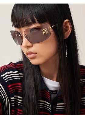 Y2K甜酷辣妹金属无框太阳镜