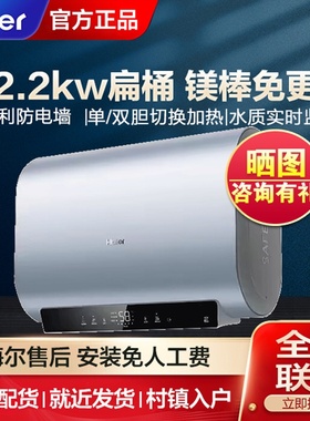 Haier/海尔 EC6003HD-BK1SEU1 双2200W双胆扁桶电热水器镁棒免换