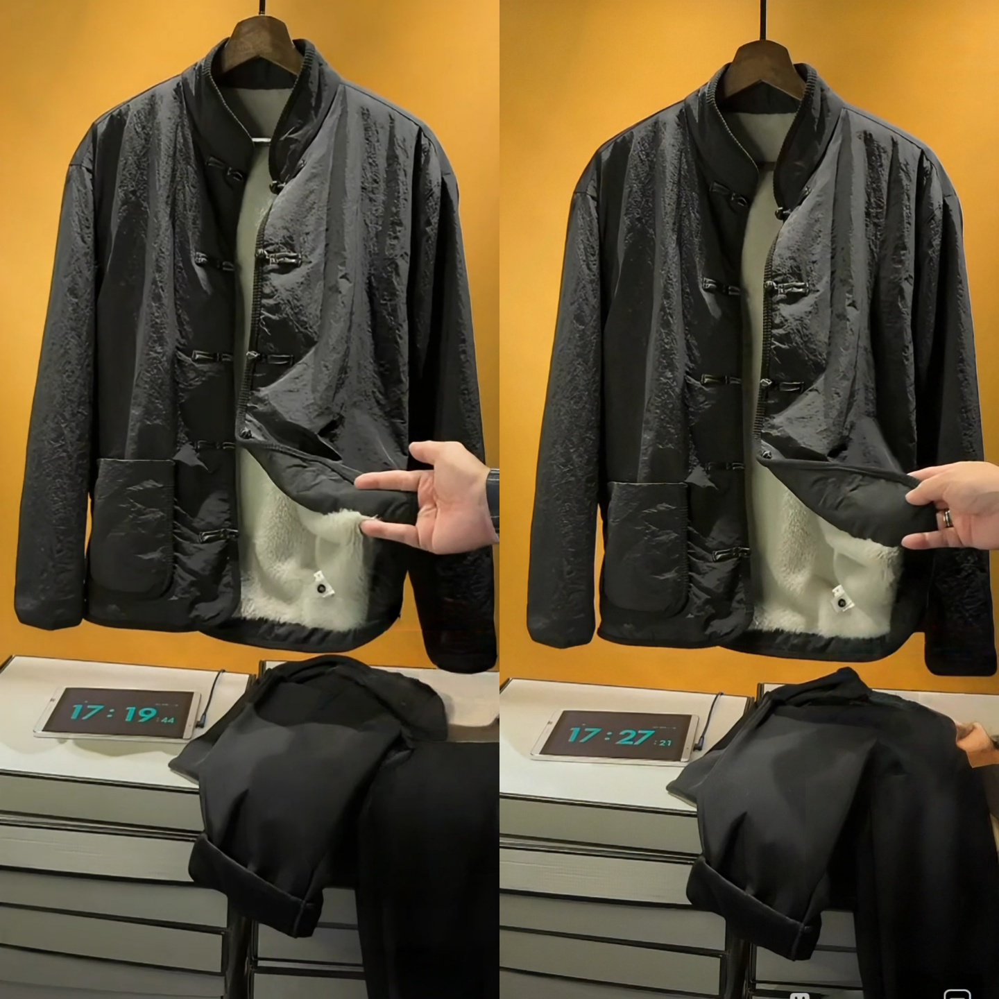 中式盘扣加绒夹克冬季新款