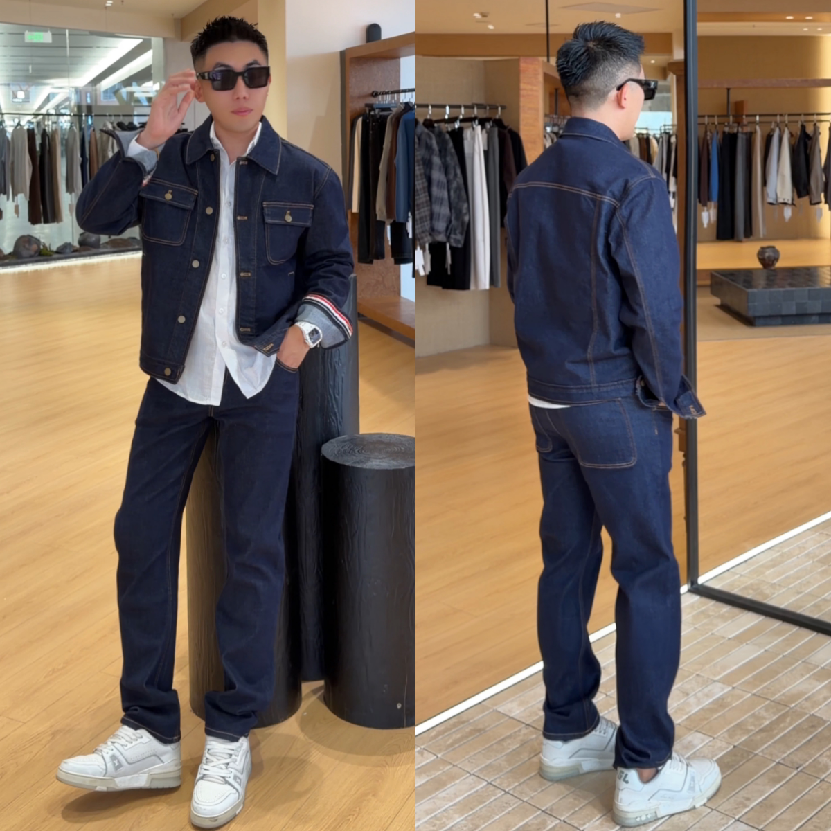 秋季轻奢雅痞男士时尚牛仔两件套