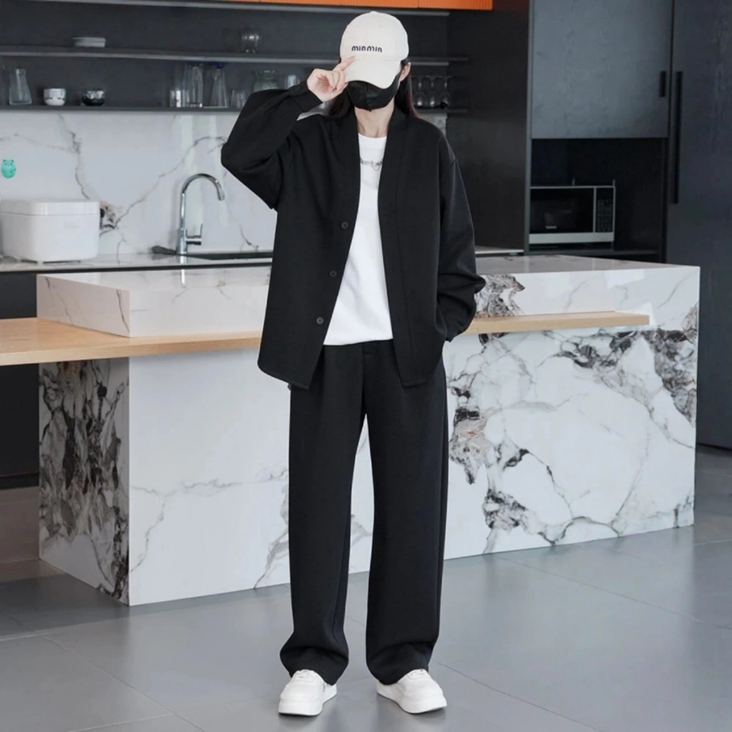 高品质休闲套装春季爆款男士时尚简约韩版纯色卫衣开衫卫裤两件套