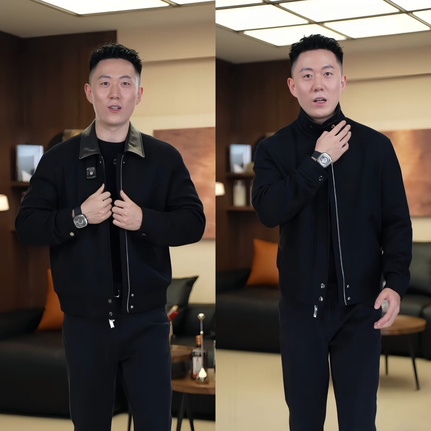 直播间同款高品质时尚拼接百搭潮流轻奢高级感痞帅男士夹克外套潮