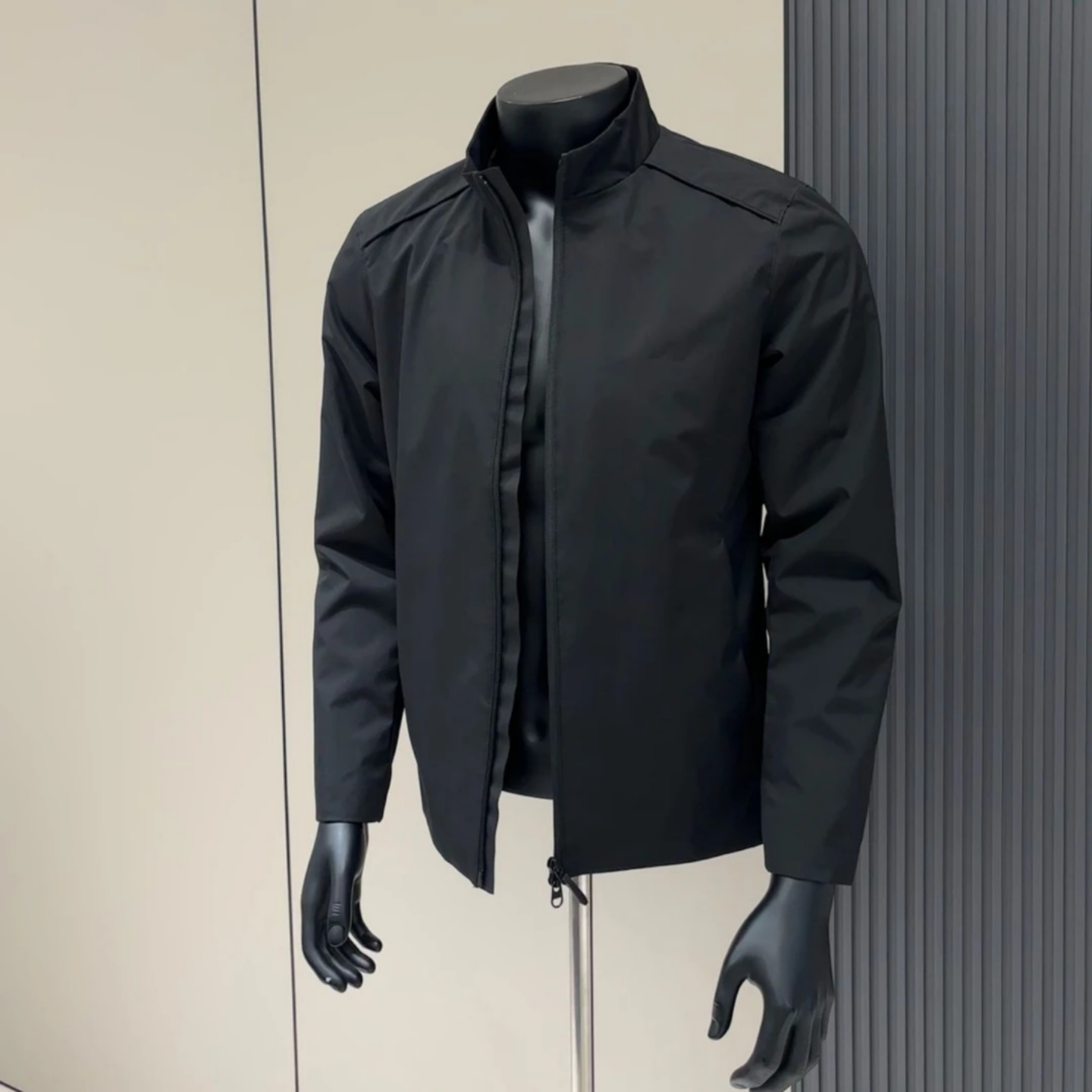 男士春季户外百搭商务立领纯色简约老钱风休闲时尚夹克外套高品质