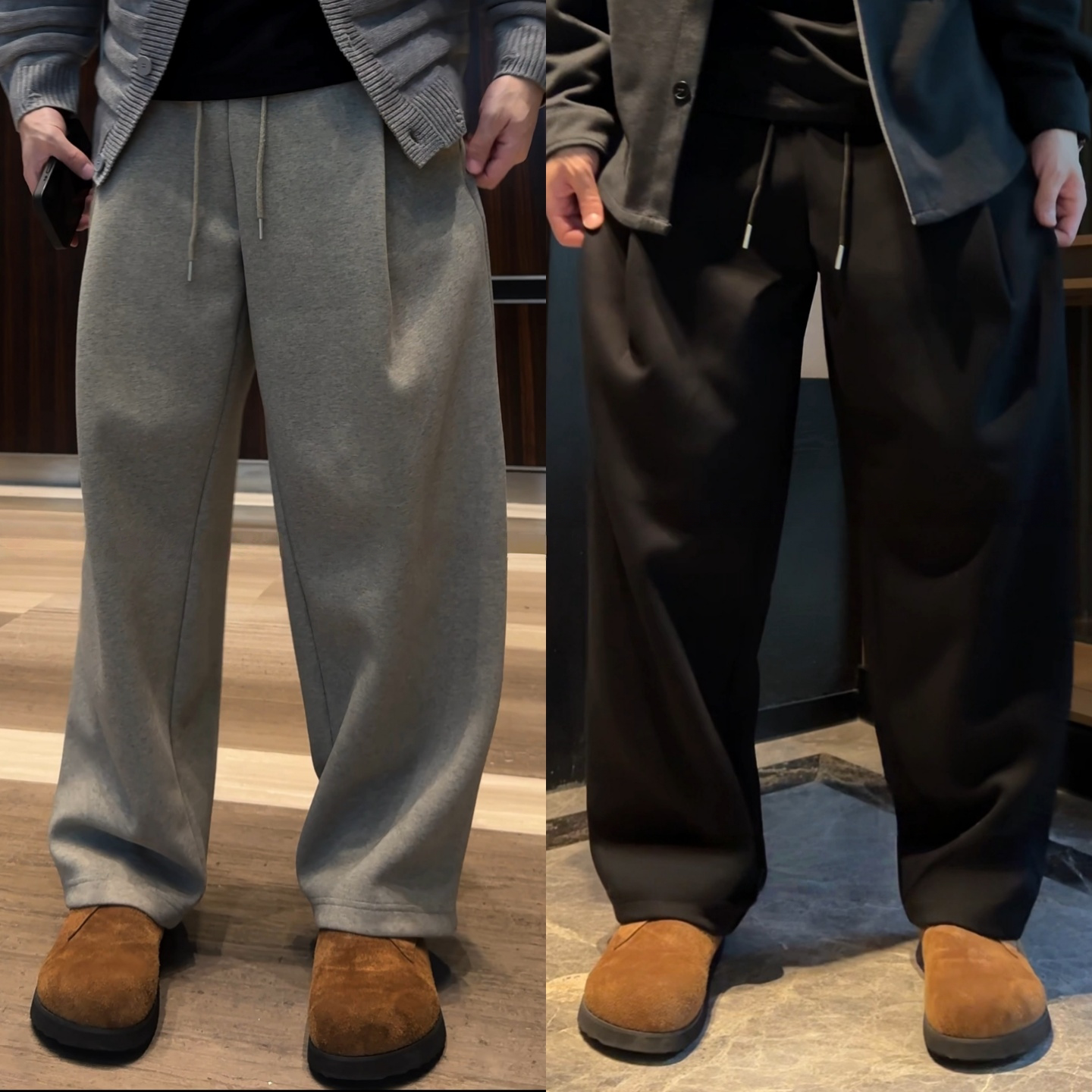 韩系潮牌男士卫裤秋季新款直筒阔腿裤时尚慵懒感运动休闲裤长裤潮