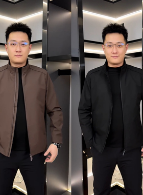 高级感立领行政夹克春季新款男士时尚休闲简约百搭纯色拉链款外套