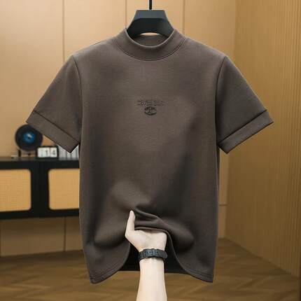 26夏季短袖t恤男士打底衫内搭半袖上衣男士轻奢休闲百搭时尚简约