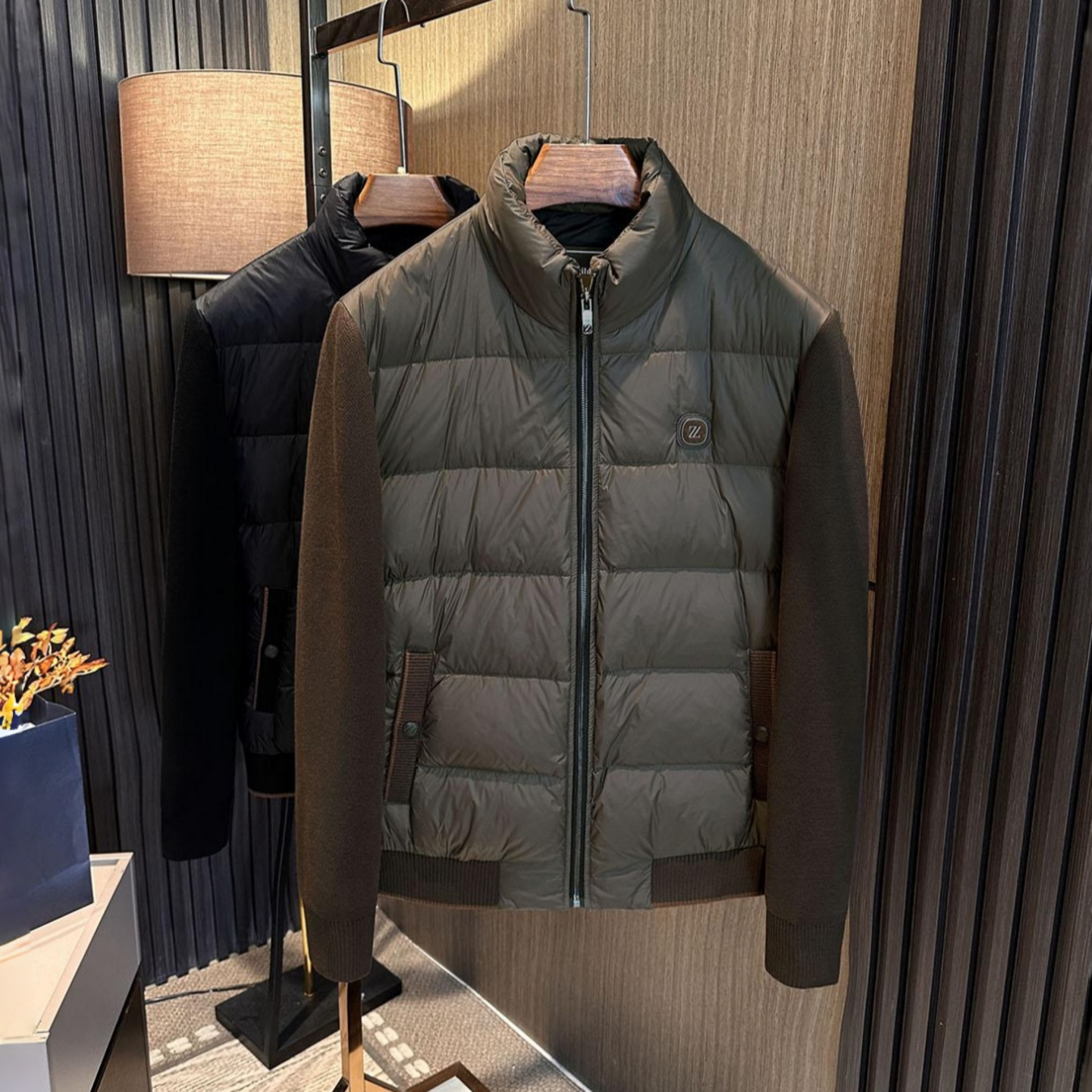 欧货轻奢时尚潮牌拼接男士棉服