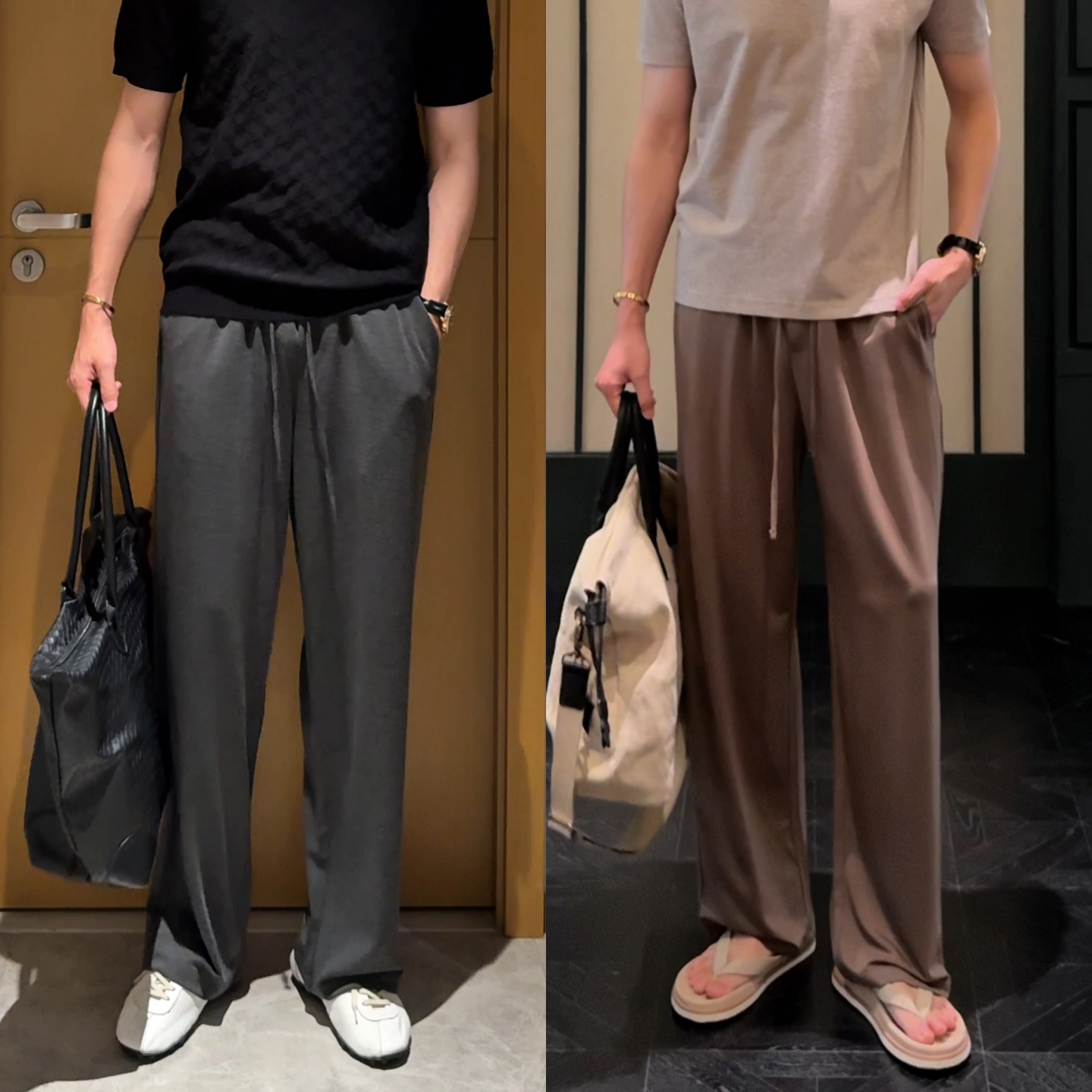 夏季冰凉垂感男士时尚直筒休闲裤