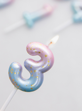 创意银河星空渐变数字ins风甜品装饰蜡烛生日派对蛋糕烘焙摆件