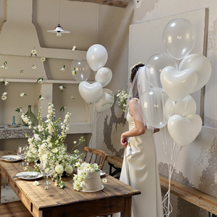 简约ins爱心乳胶气球打氦气可飘空 生日表白求婚订婚背景拍摄装饰