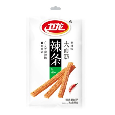 卫龙大面筋65g*10包辣条辣棒麻辣网红小吃办公室休闲零食儿时回忆