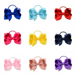 美国纯手工7厘米女童公主小蝴蝶结发圈可爱BB糖果色弹力发绳皮圈