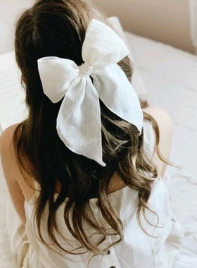出口女童bows锈边蝴蝶结儿童发卡女童棉纱大蝴蝶马尾夹头饰