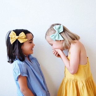 手工棉质碎花糖果布艺宝宝儿童发夹发饰头饰蝴蝶结刘海夹大号