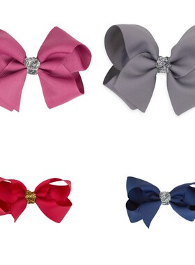 现货bow's by staer甜美大蝴蝶结发夹发卡环保不含镍10cm带闪片