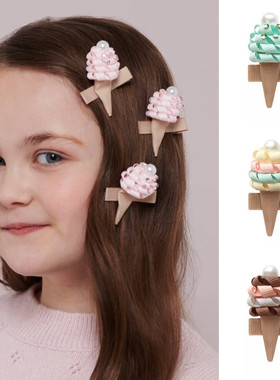 北欧风M家女童糖果色可爱女宝宝冰淇淋发夹公主风刘海夹 童趣可爱