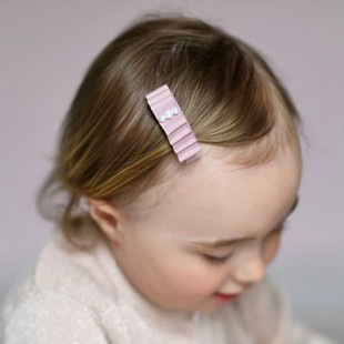 staer儿童三颗珠珠蝴蝶结婴儿发夹环保刘海夹小号 bow