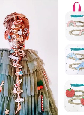 24SS春夏新款儿童发饰配饰甜美BB发夹发绳女童可爱卡通彩色头饰