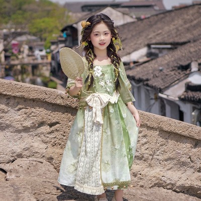 女童汉服连衣裙异域风情三件套