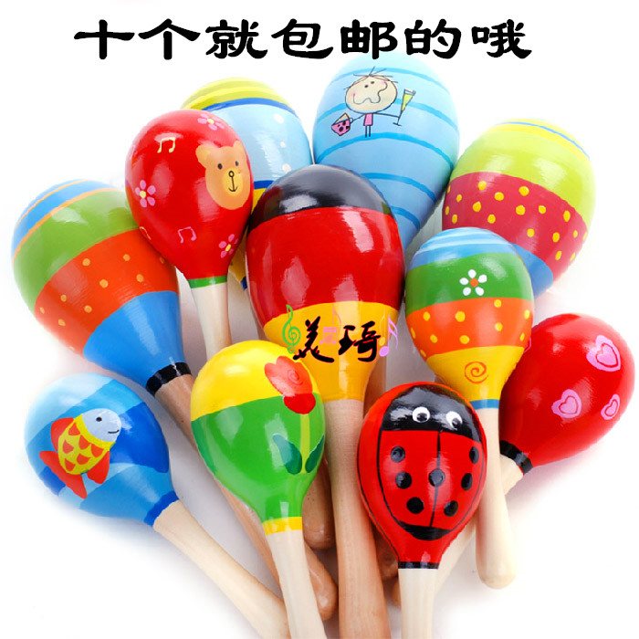 特价奥尔夫乐器 大号木质沙槌沙球宝宝益智玩具幼儿早教玩具沙锤