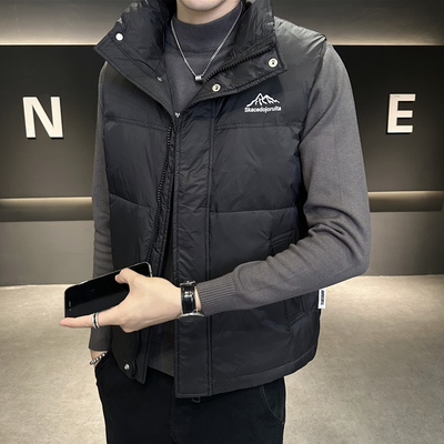 羽绒马甲男秋冬季2025新款外穿休闲背心男士立领轻薄保暖马夹坎肩