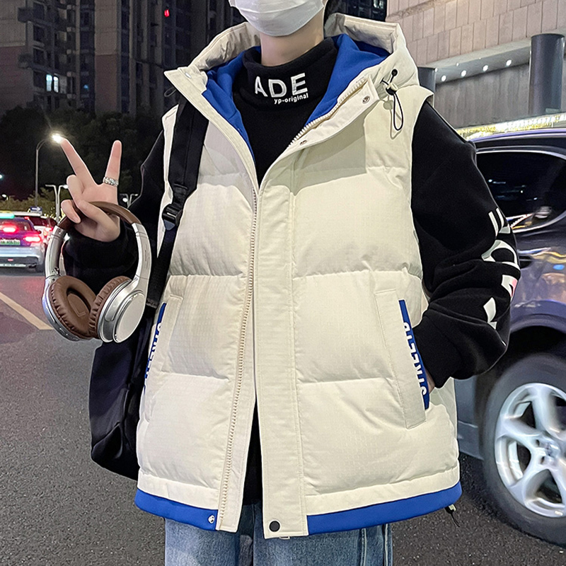 连帽棉马甲男士冬季新款无袖棉衣外套休闲宽松情侣装保暖棉袄背心