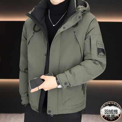 冬季男士棉衣外套2025新款羽绒棉服男款连帽棉袄男生秋冬潮牌男装