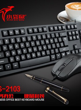 小袋鼠DS-2103 办公家用笔记本台式机PS2电脑键盘鼠标套装有线USB