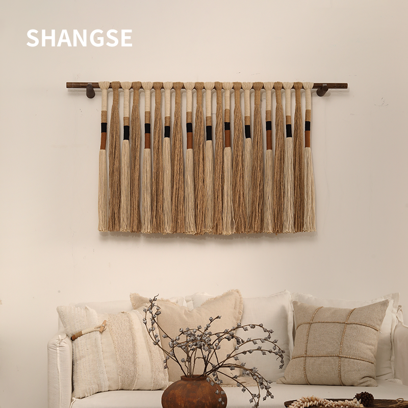 尚塞原创设计侘寂风中古风民宿样板房挂毯手工绳索壁毯背景装饰毯,居家布艺,挂毯/壁毯,淘宝优惠券,粉丝福利购,淘宝优惠卷