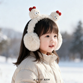 儿童保暖毛绒耳暖冬季 女宝超萌毛球户外防风耳罩男童骑行加厚耳暖