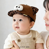 宝宝帽子春秋季 复古豹纹软檐鸭舌帽男女婴幼儿潮酷时髦遮阳棒球帽