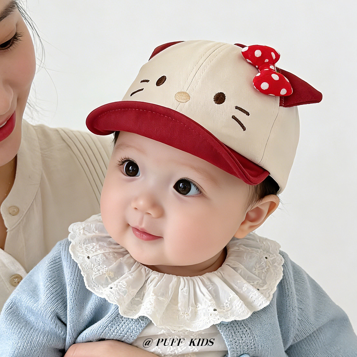 宝宝帽子春秋季薄款可爱猫咪遮阳软檐鸭舌帽婴幼儿出游防晒棒球帽