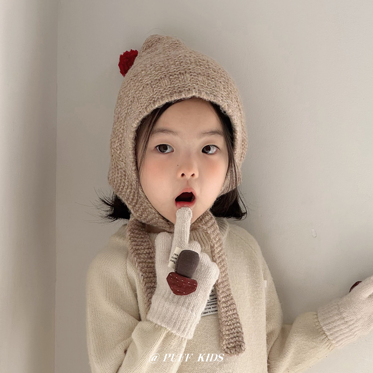 儿童帽子围巾一体秋冬季宝宝针织帽护耳帽男童女童保暖防风毛线帽,童装/婴儿装/亲子装,帽子,淘宝优惠券,粉丝福利购,淘宝优惠卷